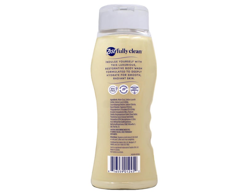 Zest Body Wash, Creamy Cocoa Butter & Shea, 18 Fl Oz - Image 2